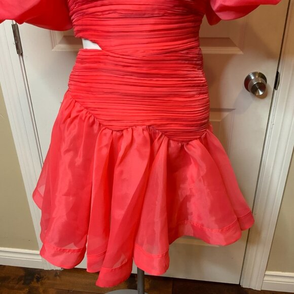 Aje Rouge Pink Joan Puff Sleeve Mini Dress $455, Size 2 | 6 (AUS) - Picture 5 of 11
